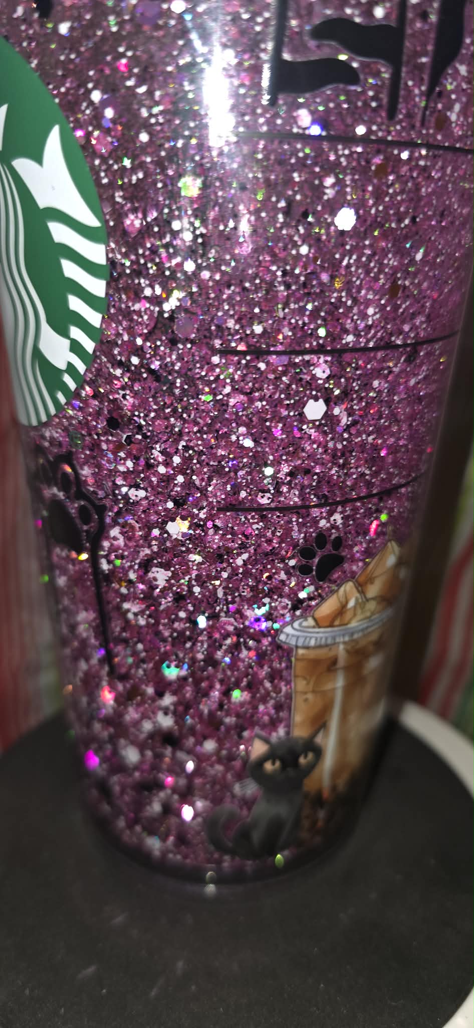 Starbucks Snowglobe design Cat Mom