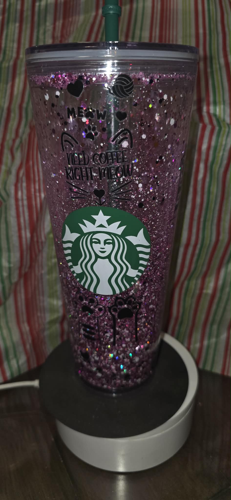 Starbucks Snowglobe design Cat Mom
