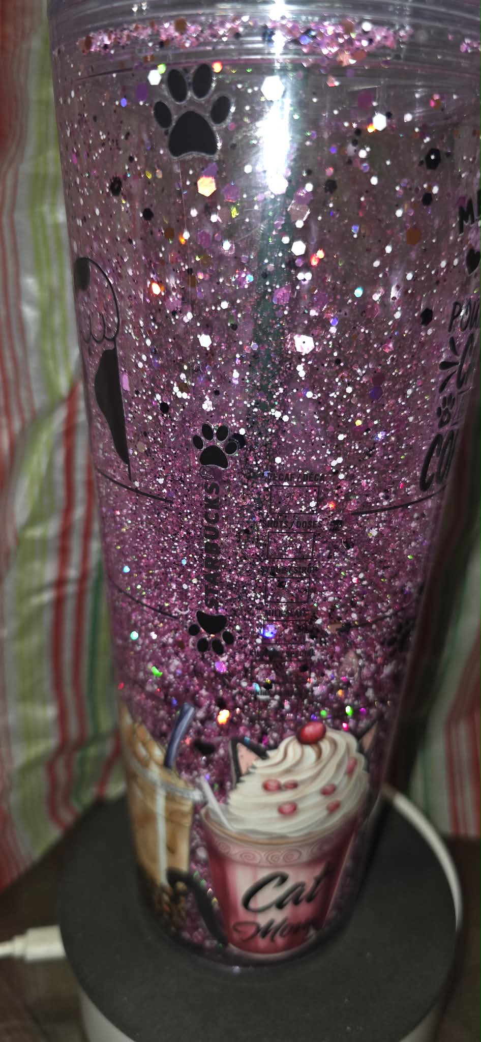 Starbucks Snowglobe design Cat Mom