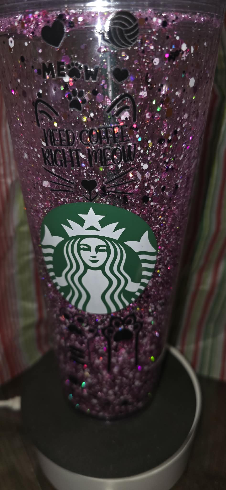 Starbucks Snowglobe design Cat Mom