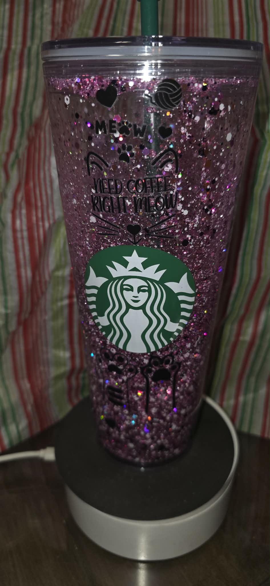 Starbucks Snowglobe design Cat Mom