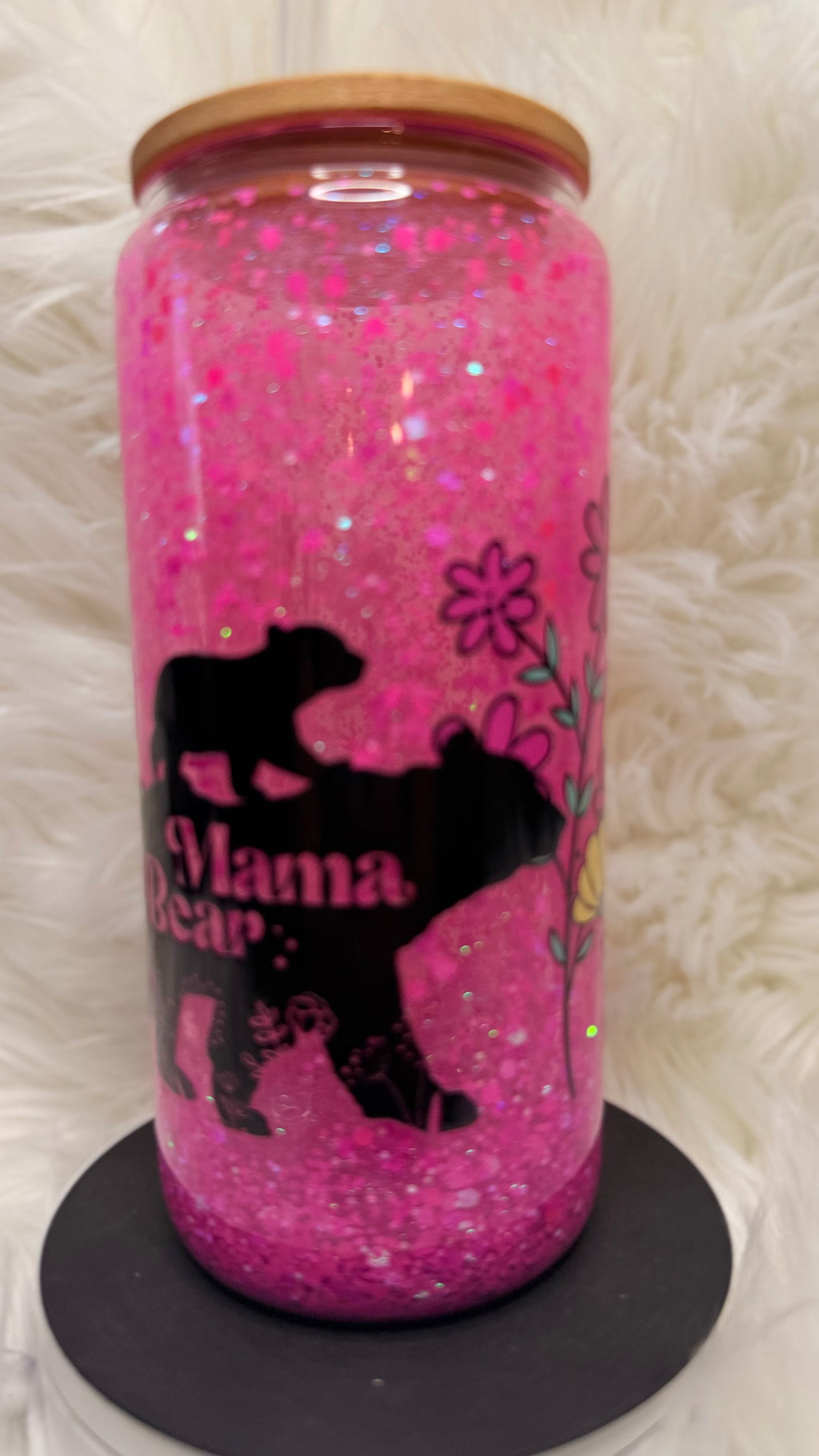 Mama Bear Custom Glass Cup