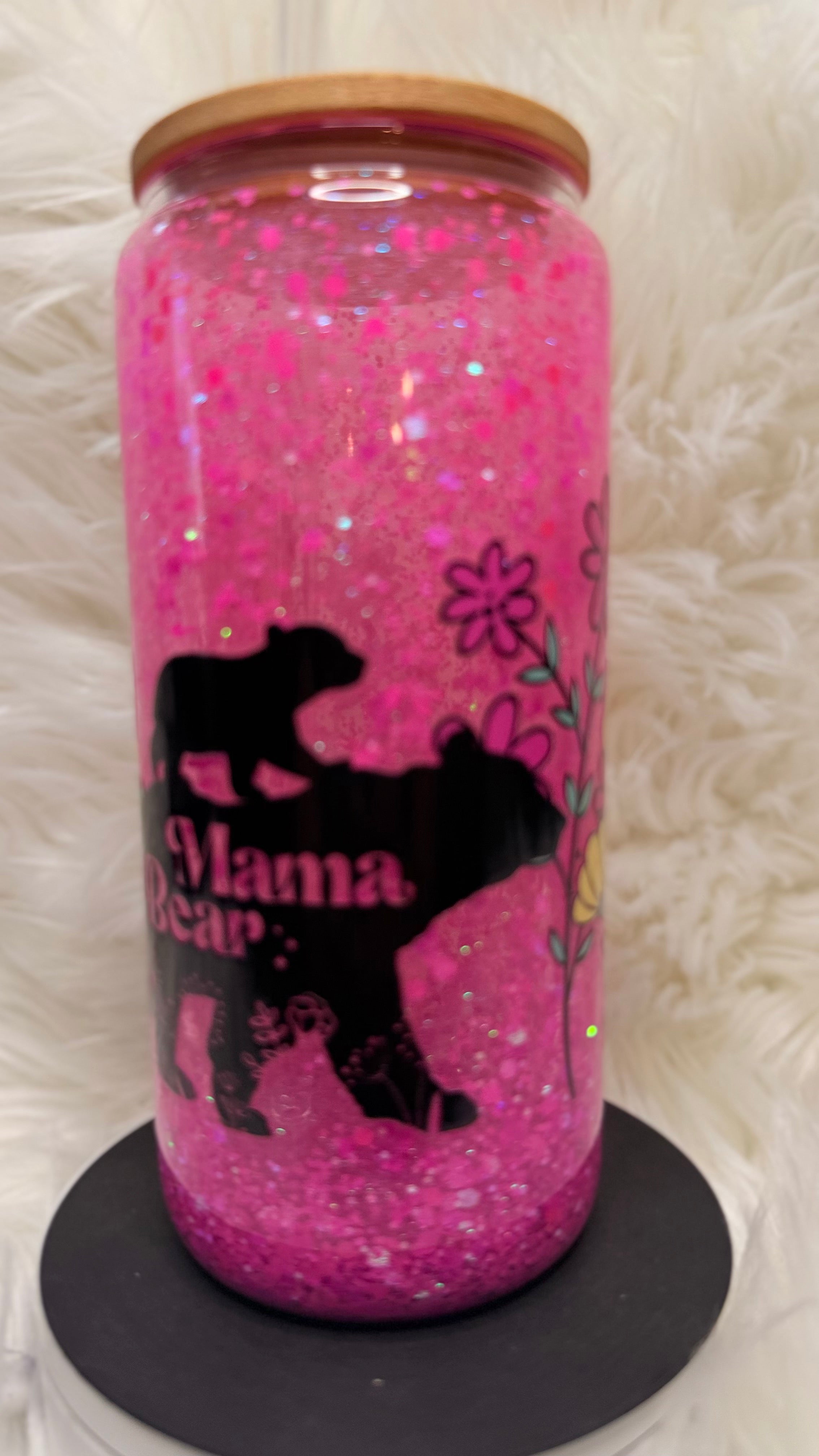 Mama Bear Custom Glass Cup