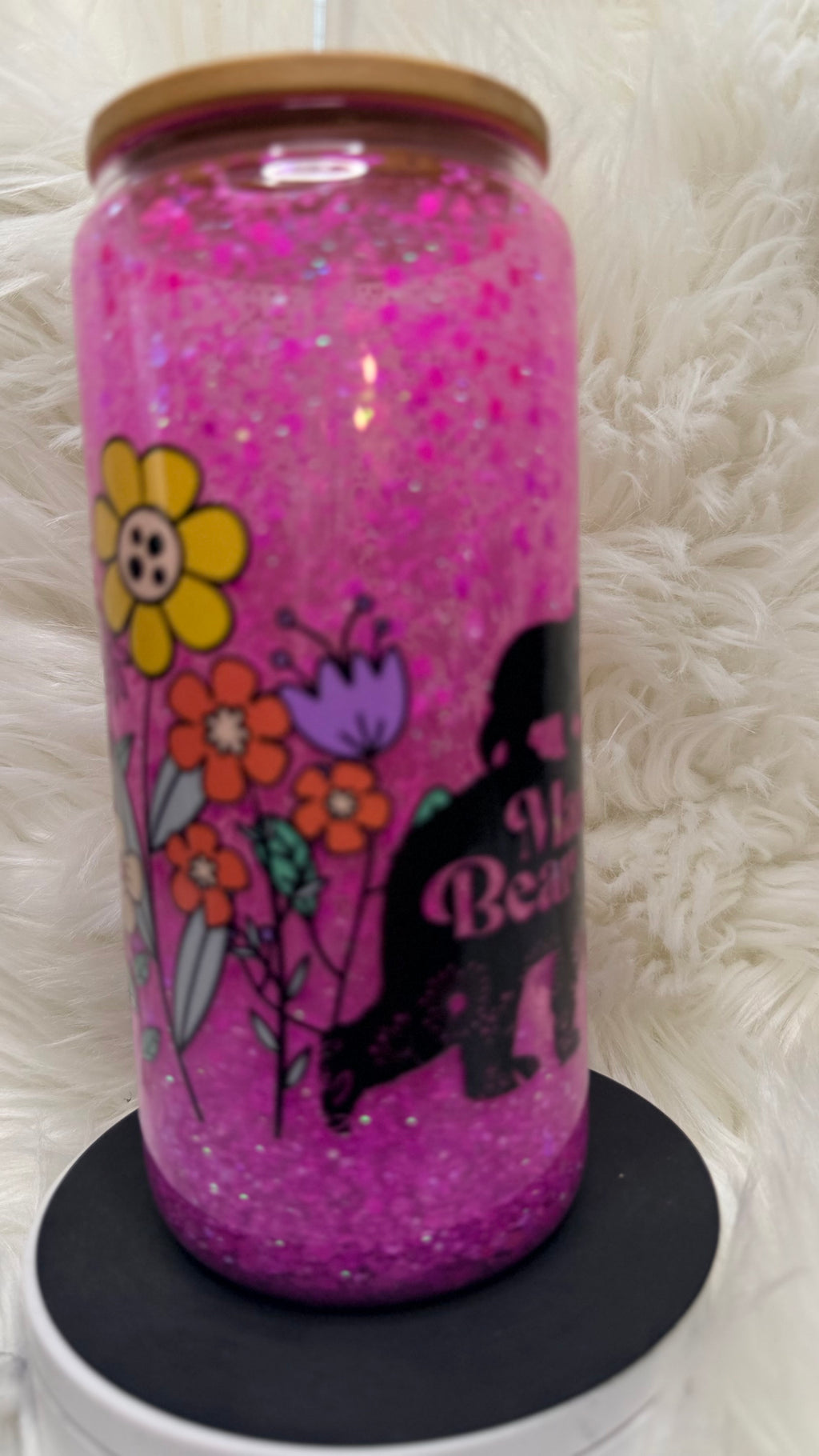 Mama Bear Custom Glass Cup