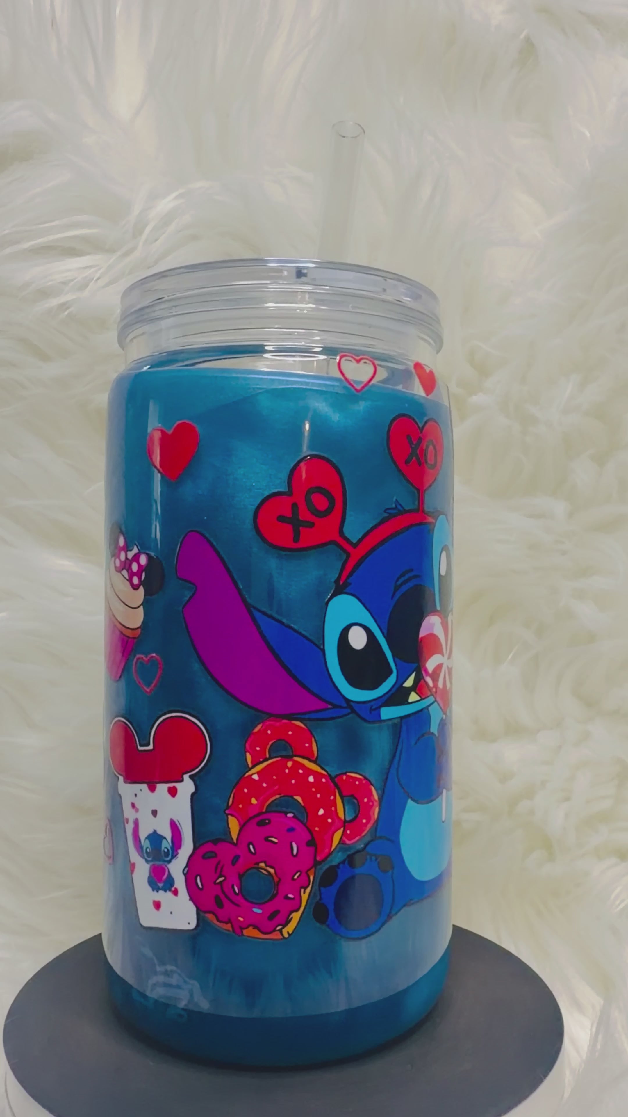 Stitch Blue Custom Cup